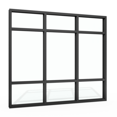 Aluminum storefront system options from Boyd include the Series B425 shown in the sketch.