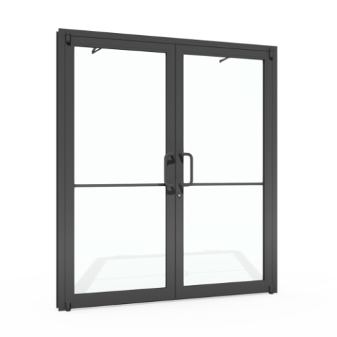 Narrow stile aluminum storefront doors for sale by Boyd will complete your commercial building project.